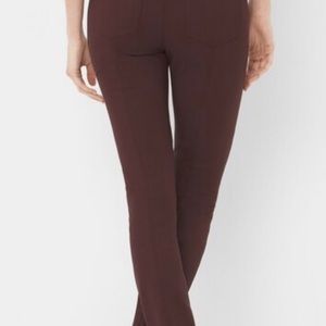 WHBM Suede & Ponte Espresso Brown Leggings, NWT